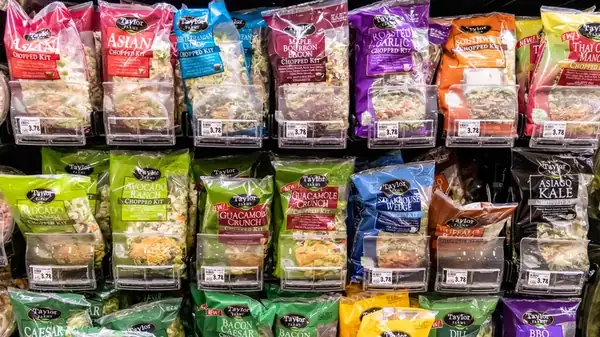 Easily improve your packaged salads with leftovers you have in the fridge