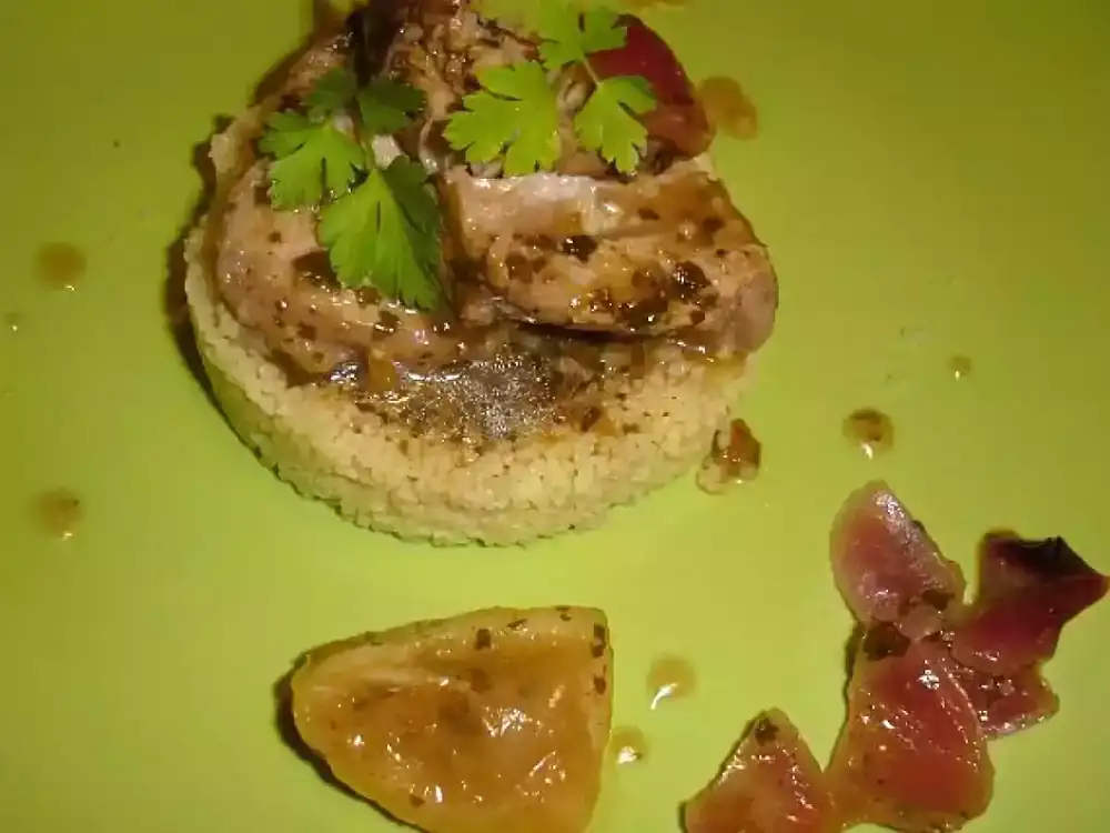 Recipe for spiced roast veal with semolina