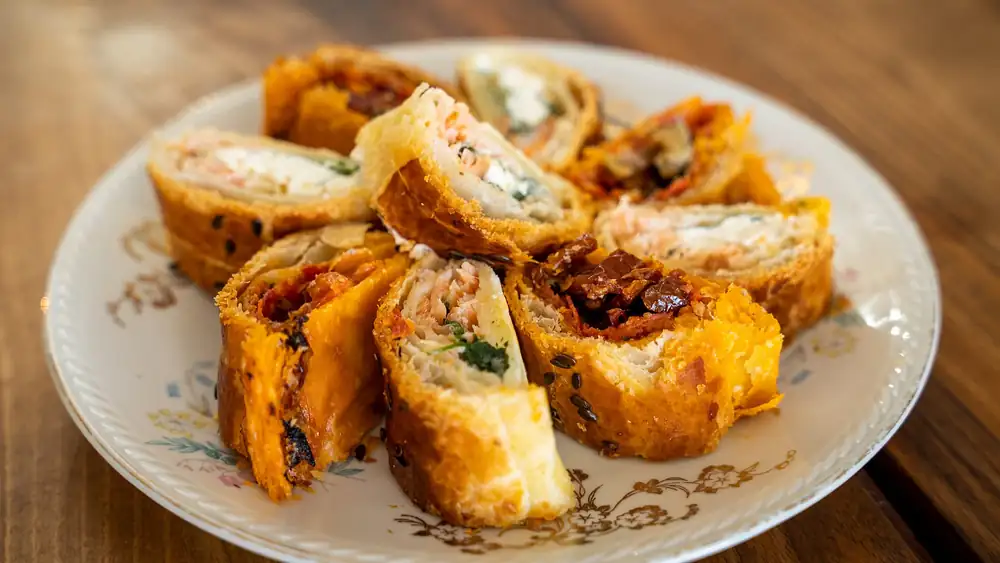 Cinco strudels salados