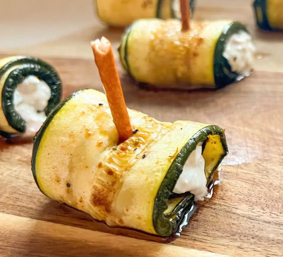 Roasted Zucchini Rolls with Shrimp & Cheese