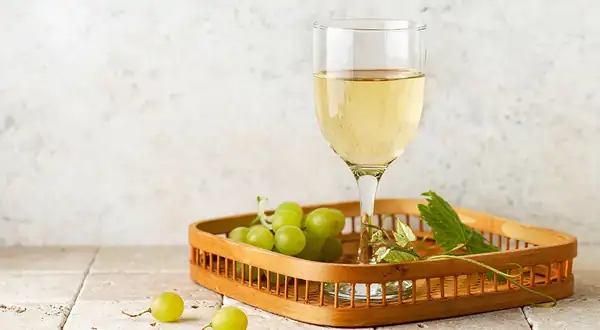 Homemade semi-sweet white wine