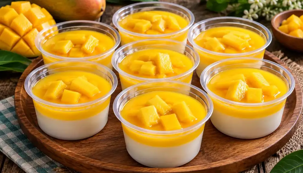 Mango Topping Milk Curd, Delicious & Very Easy Power Recipe