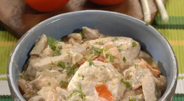 Fried pork with mushrooms