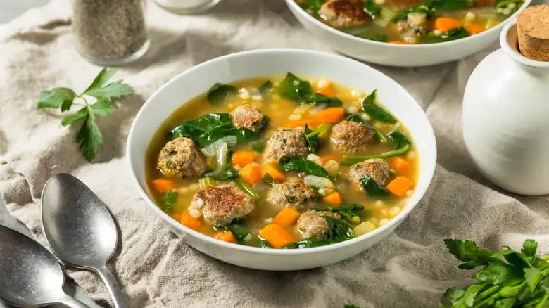 The name of the Italian wedding soup alludes to the union of its ingredients