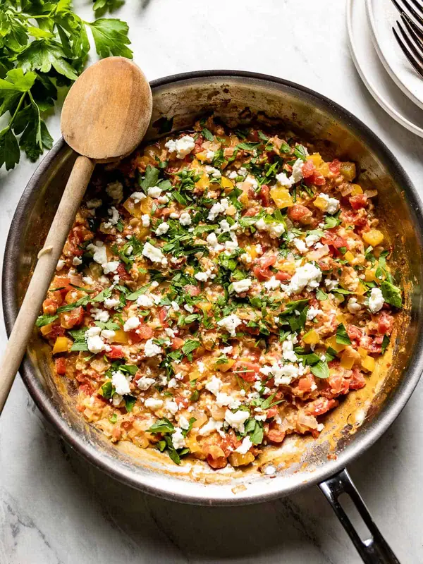Menemen (Turkish Scrambled Eggs with Tomatoes)