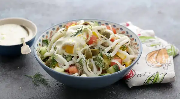Squid and Pickled Onion Salad