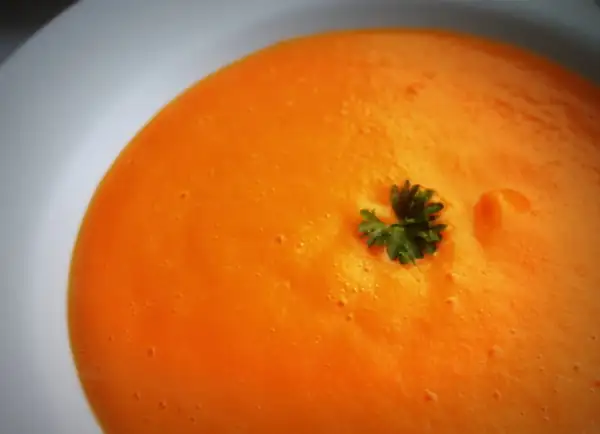 Velvety carrot and potato puree soup