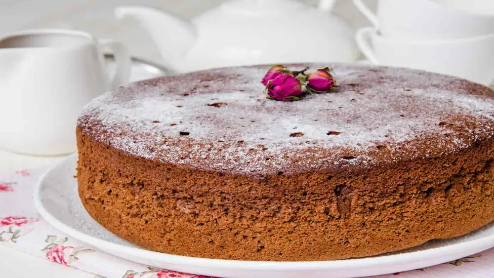 Cake with yogurt and coffee