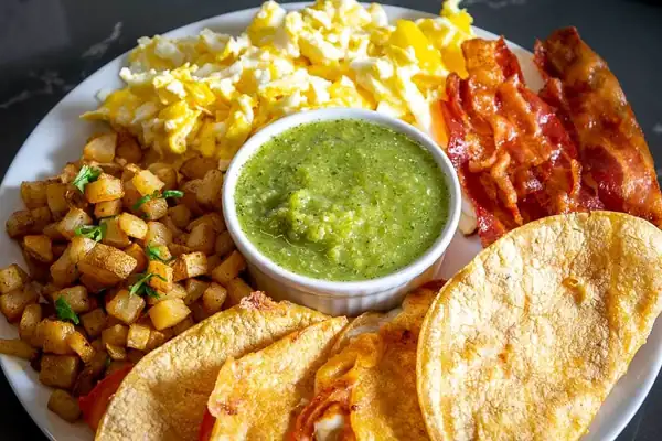 Egg Breakfast with Homemade Jalapeno Sauce