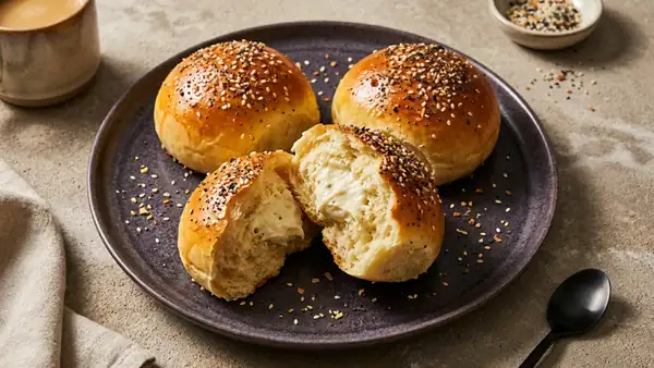 Savory yeast rolls with creamy cream cheese filling