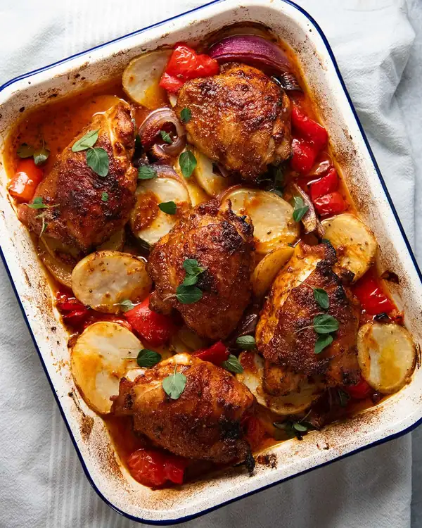 One-pan Portuguese Chicken and Potato Bake