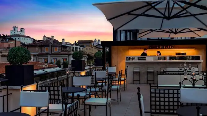 Terrazza Nainer in Rome: Rimessa Roscioli and Salotto 42 rooftop bar with food, wine, and cocktails