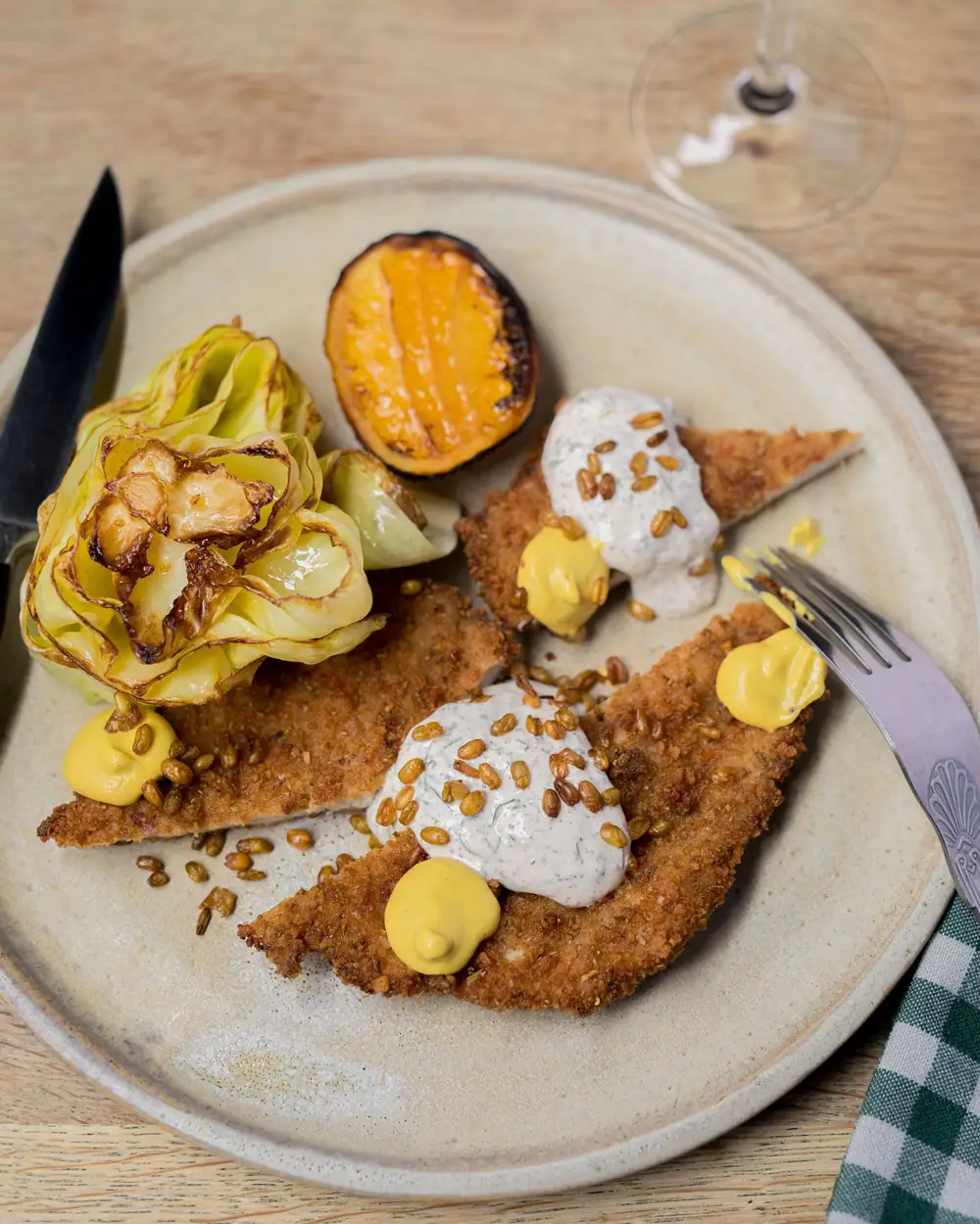 Receta de escalope de pollo con aderezo ranch de queso azul