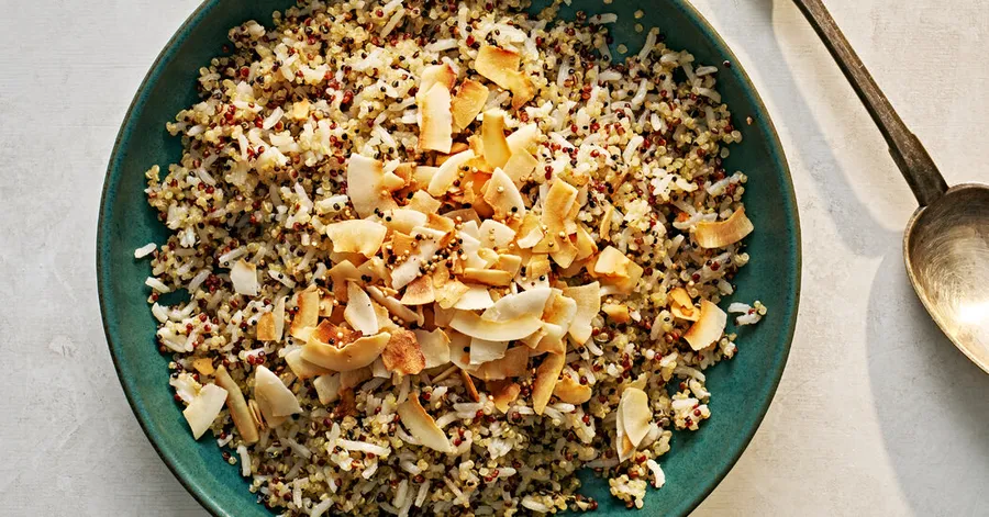 Receta de arroz con coco y quinoa • 45 min