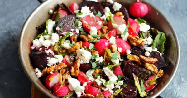 Beetroot with radishes and walnuts