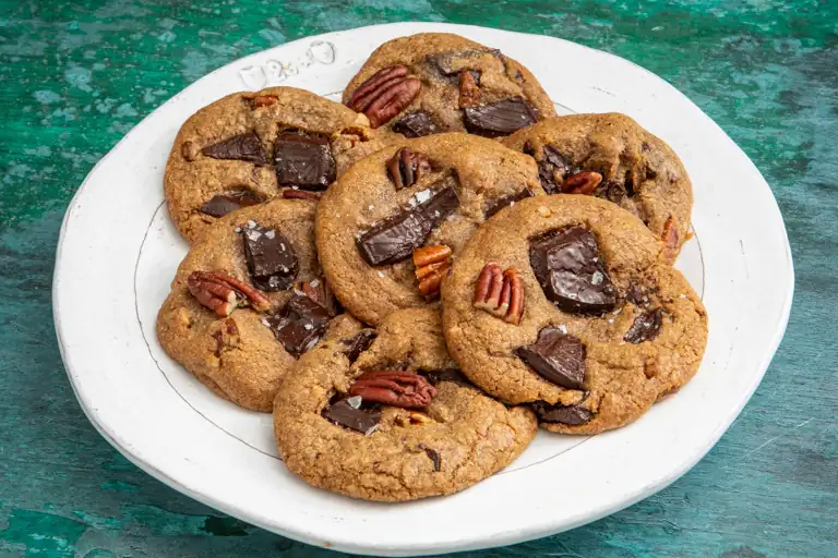 Receta de galletas de centeno y nueces pecanas con chispas de chocolate