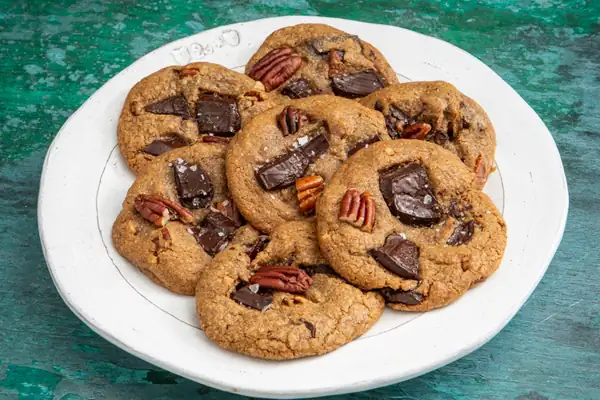 Receta de galletas de centeno y nueces pecanas con chispas de chocolate
