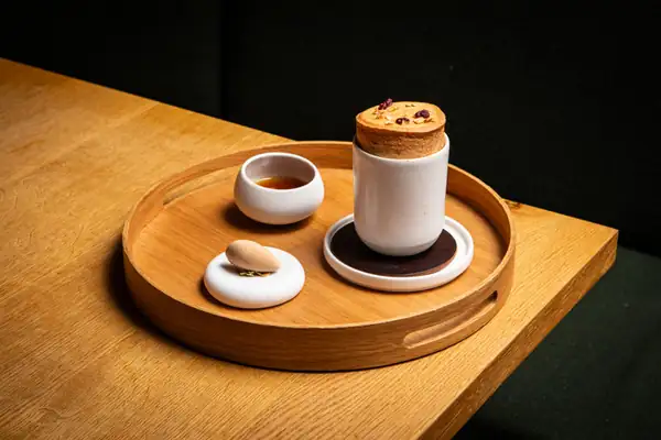 Orchard Apple Soufflé with Red Walnut and Honey Ice Cream Recipe