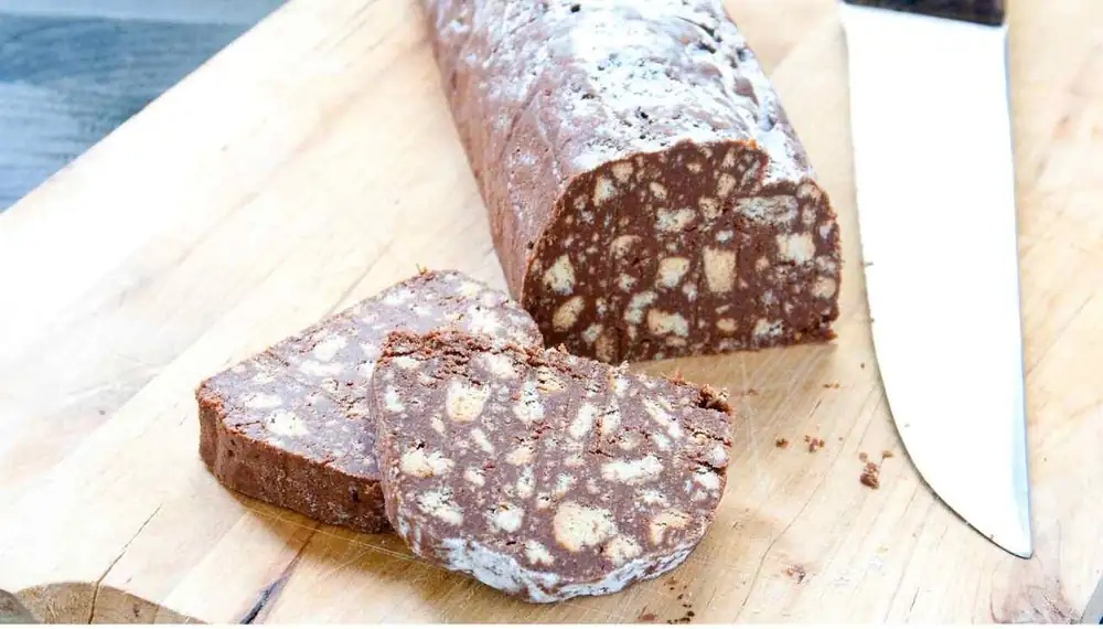 Chocolate panettone salami: fabulous! Nothing goes to waste