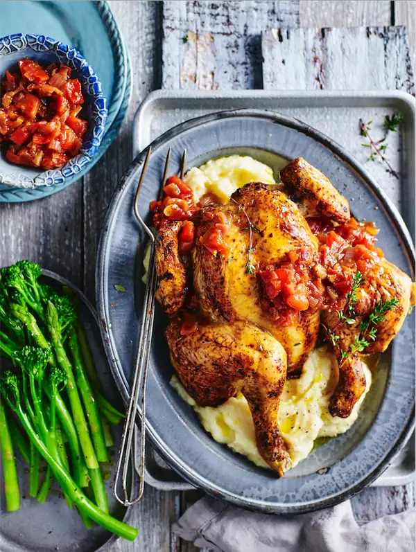Roast chicken and parsnip mash
