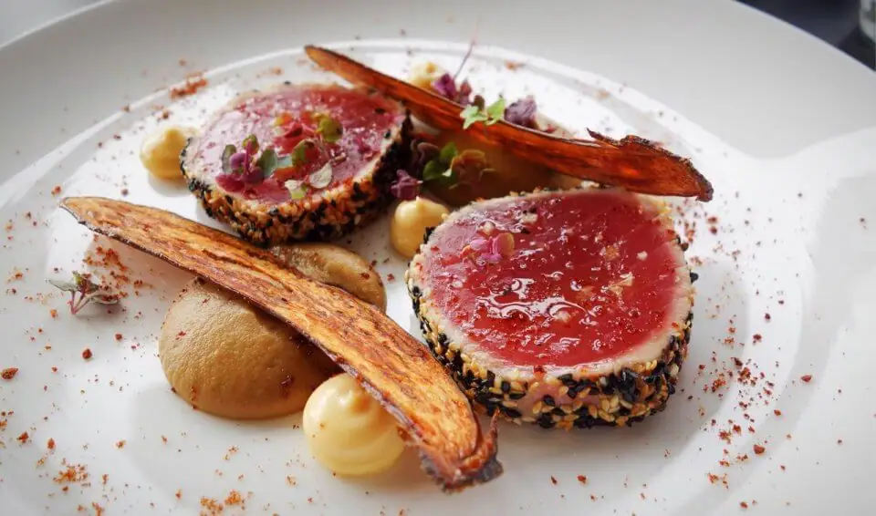 Sesame Tuna with Miso Eggplant & Citrus Mayonnaise