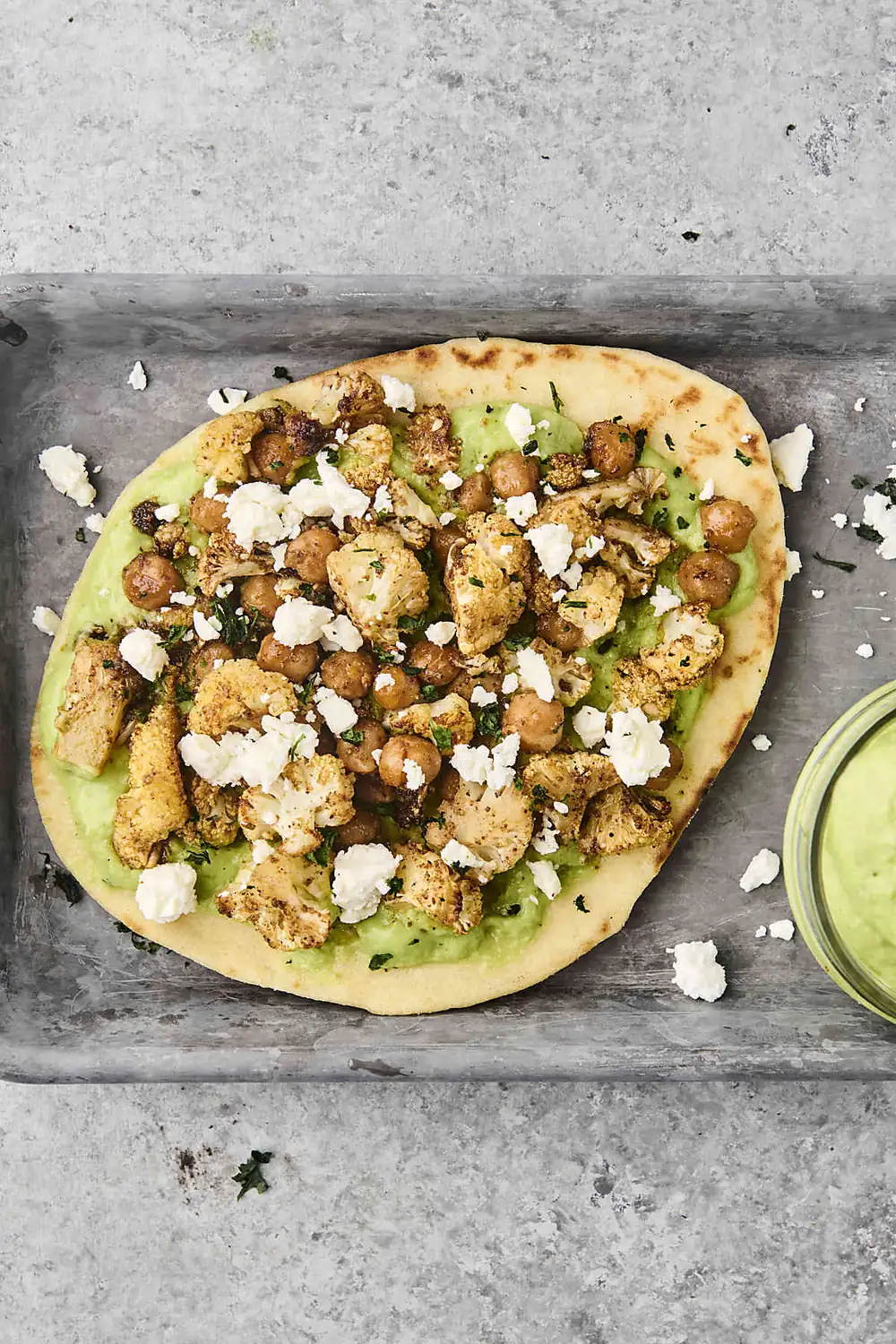 Roasted Cauliflower and Chickpea Pitas