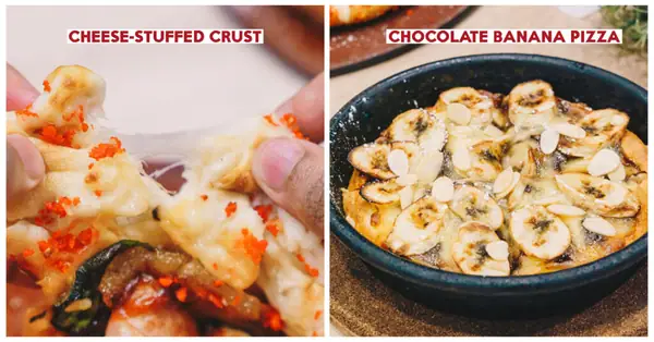 Pizza Hut’s Christmas Pizzas With Chocolate Banana And Cheese-Stuffed Crust For Last-Minute X’mas Parties