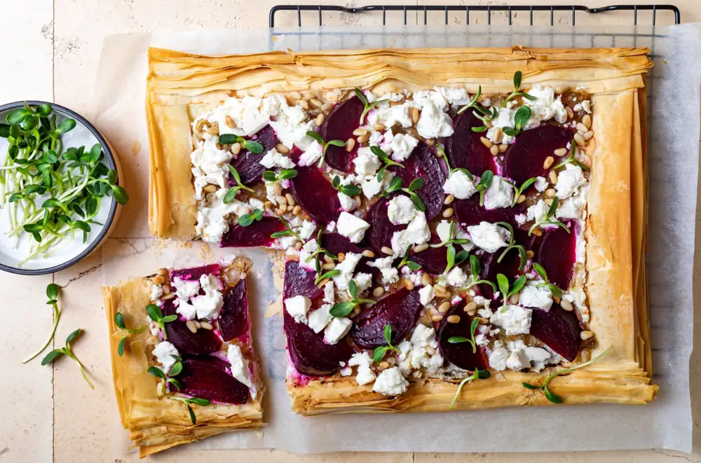 French Beetroot and Feta Tart. Once you make it, you'll make it often