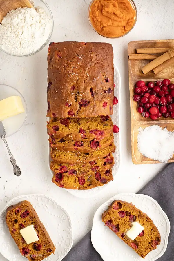 Pan de calabaza y arándanos