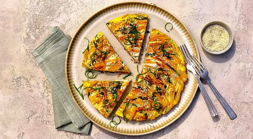 Tortilla de calabaza al estilo asiático