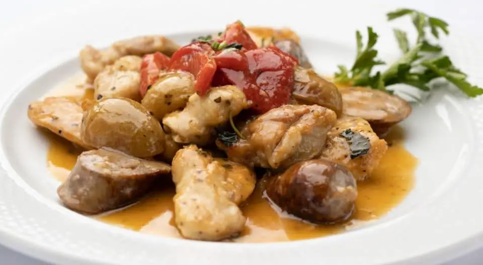 Italian Chicken with Sausage and White Wine Sauce