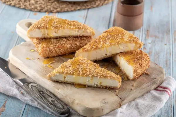Cheese Saganaki: Fried Feta Cheese