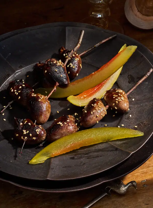 Yakitori-Style Duck Heart Skewers