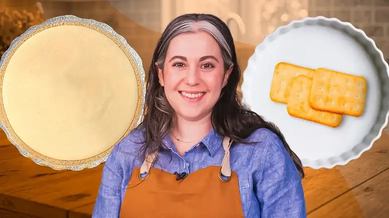 The egg yolk that Claire Saffitz adds to her graham cracker base