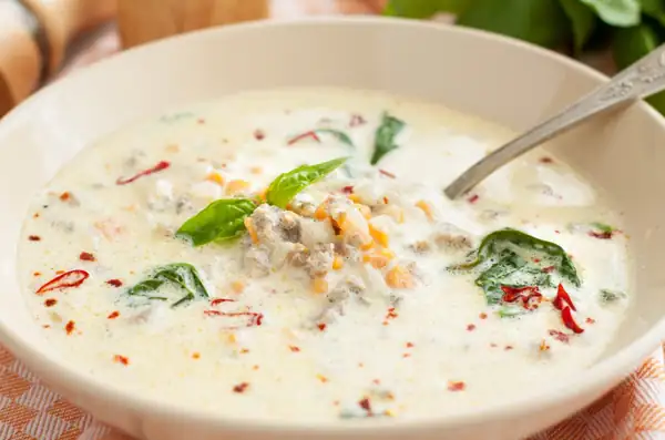 Creamy ground meat soup with an Asian twist. Something new for a family dinner