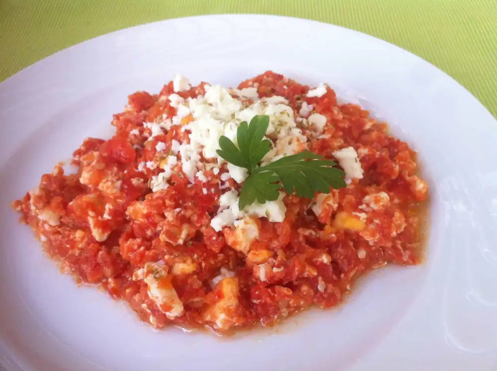 Froutalia method (Greek Omelette with Sausages and Potatoes)
