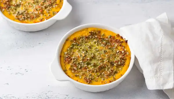 Flan de calabaza y almendras