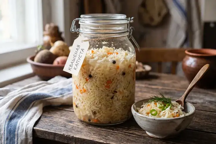 Sauerkraut with new recipes: cranberries, apples, beets, and horseradish