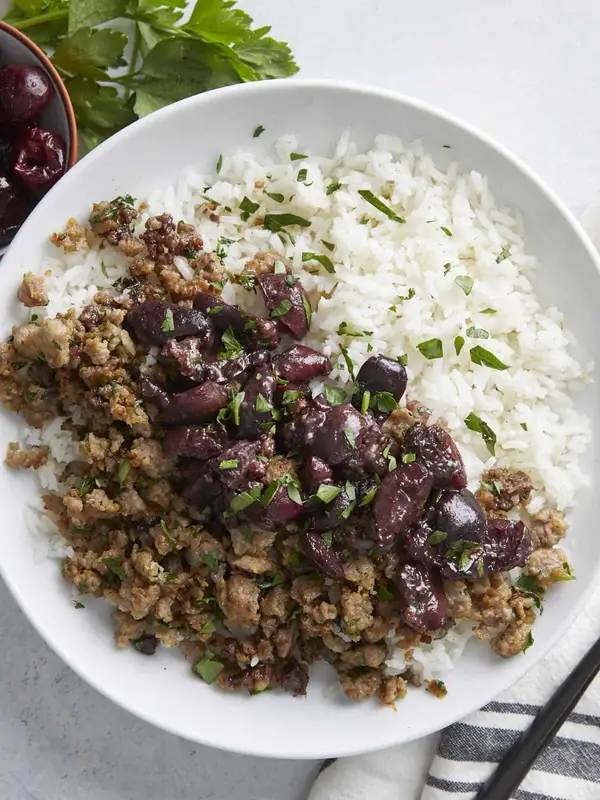 Pork and Cherry Rice Bowl
