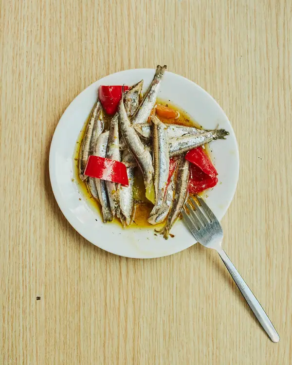 Greek Marinated Anchovies With Garlic and Peppers Recipe