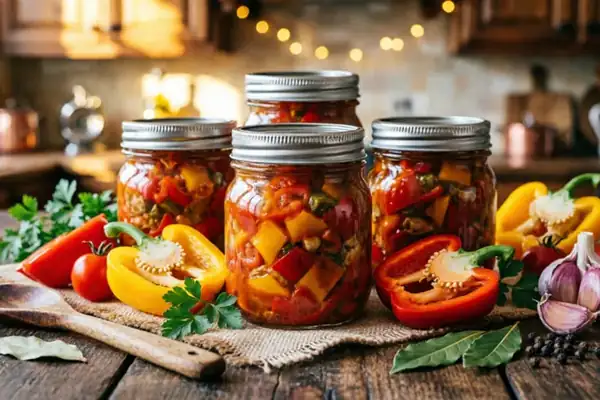 Simple lecho for the winter: peppers, tomatoes, carrots, and onions