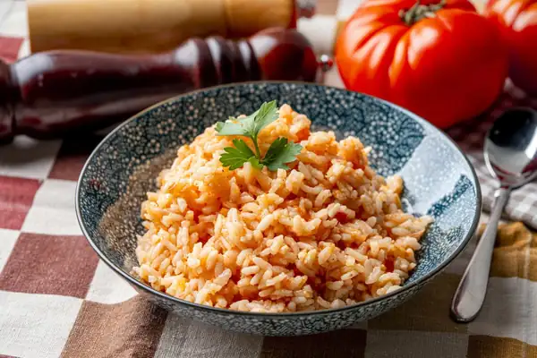 Arroz con tomate para comer a cucharadas