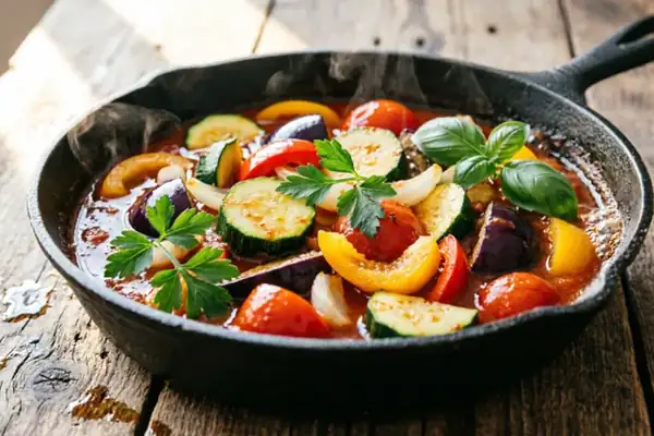 The perfect vegetable side dish: simmered in a frying pan