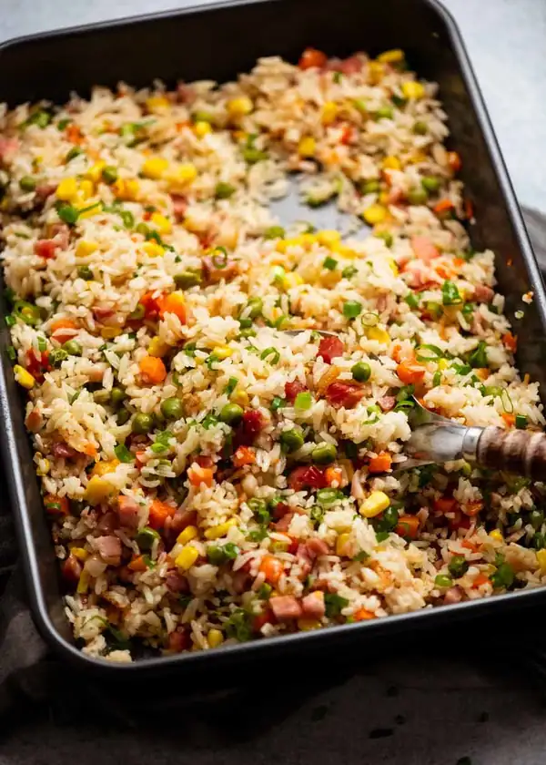 Emergency “Dump & Bake” Fried Rice