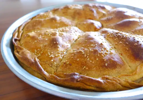 Tiropita Strifti (Feta Cheese Pie with Homemade Phyllo)