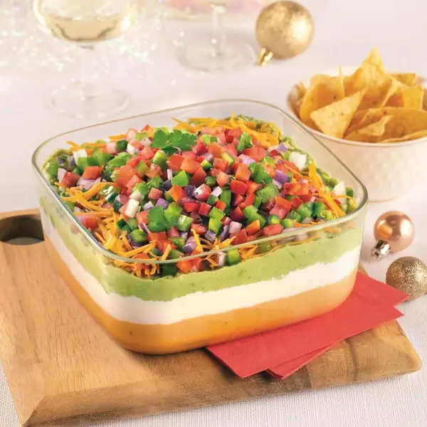 Dip en capas estilo nachos