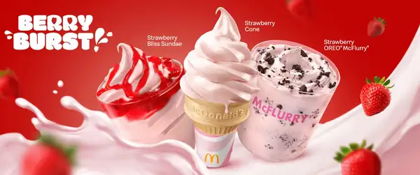 McDonald's tiene un nuevo helado suave de fresa por tiempo limitado