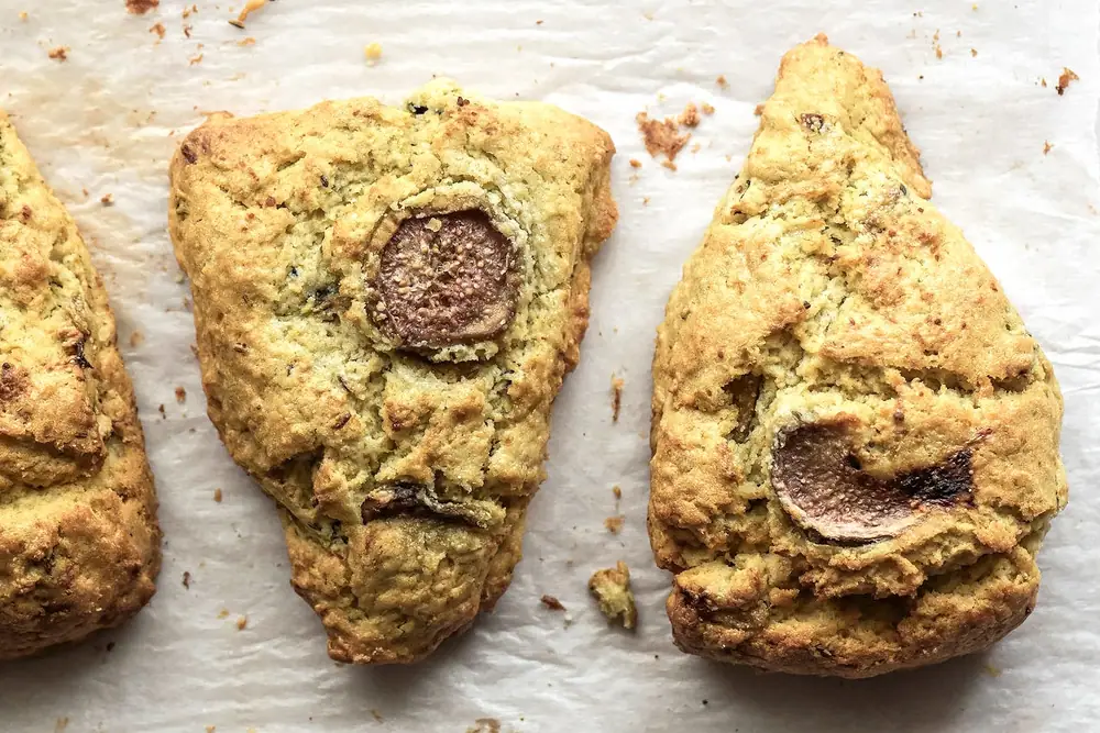 Sweet Caraway Scone Recipe with Salted Butter and Figs