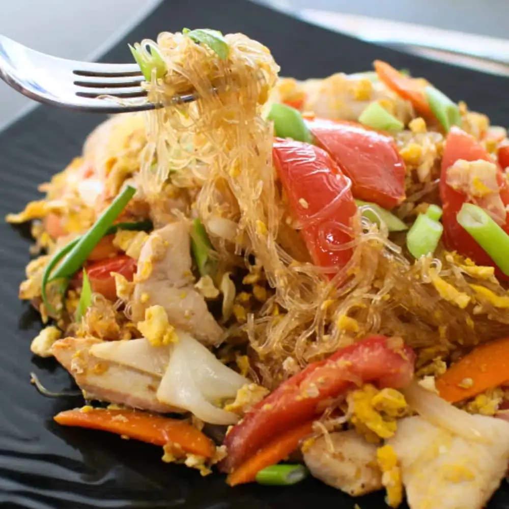 Receta y videotutorial de salteado de fideos de cristal (pad woon sen)