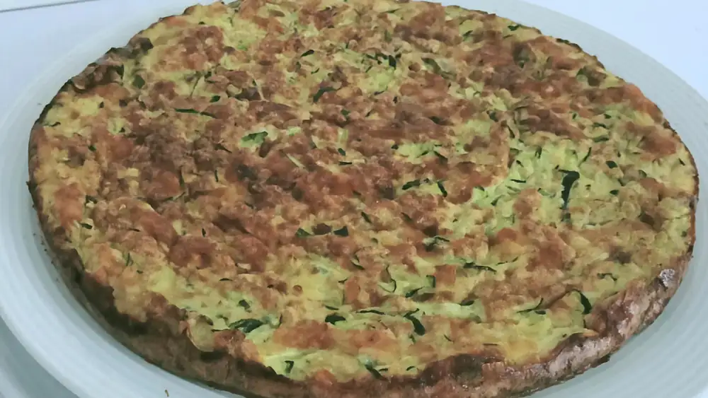 Pastel de calabacín con queso apto para diabéticos